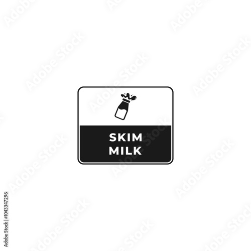 Skim milk label logo or sign vector isolated. Best Skim milk logo for product packaging design element. Skim milk label for packaging design element.