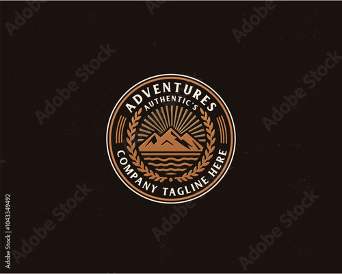 Set bundle badge mountain wild adventure outdoor logo template