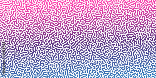 Abstract Reaction-diffusion Turing pattern natural texture pink and blue  gradient color scheme. Linear design with biological algorithm psychedelic background. Reaction-diffusion or truing patter