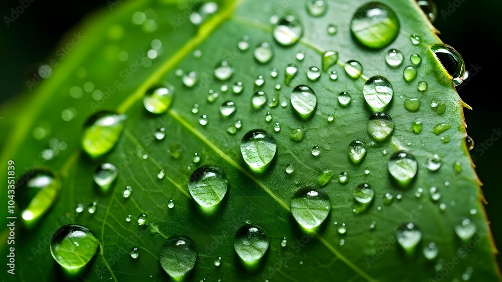 Crystal Clear Raindrops on a Lush Green Leaf Highlighting the Delicate Balance and Harmony of Nature (57) Crystal Clear Raindrops on a Lush Green Leaf Highlighting the Delicate Balance and Harmony of Nature (57)