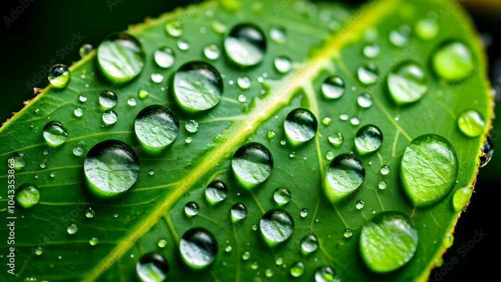 Crystal Clear Raindrops on a Lush Green Leaf Highlighting the Delicate Balance and Harmony of Nature (80) Crystal Clear Raindrops on a Lush Green Leaf Highlighting the Delicate Balance and Harmony of Nature (80)