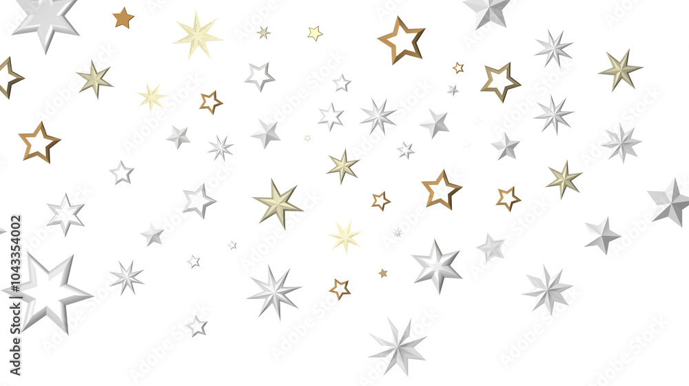 Plummeting Christmas Sparkles: Captivating 3D Illustration of Descending Holiday Star Glitters Plummeting Christmas Sparkles: Captivating 3D Illustration of Descending Holiday Star Glitters