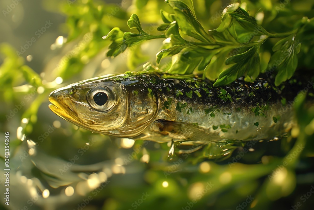 A fish swimming in clear water A fish swimming in clear water
