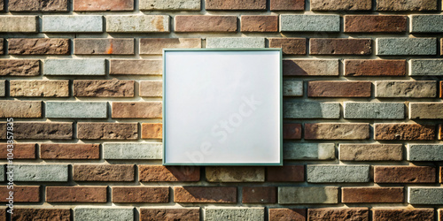 Wallpaper Mural one black frame on white brick wall mock up No.0096 Torontodigital.ca