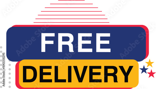 Free delivery or free shipping labels. Banner template Stamp, Imprint, Seal Free service Promotion 