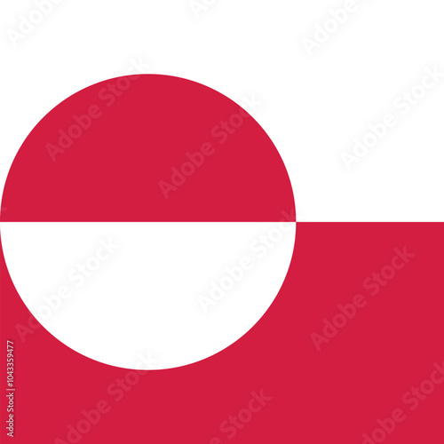 Free Download Square shaped national flag of the European country of GREENLAND - GFXLoad