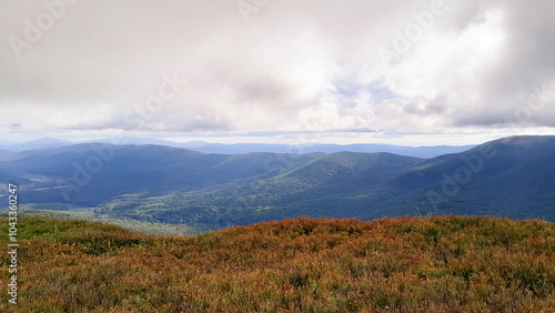 Landscape of Bieszczady Mountains. photo