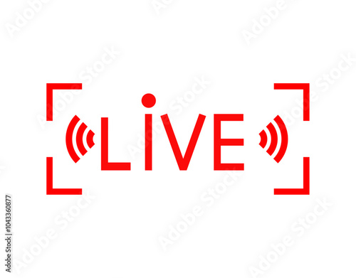 Live video streaming red icon