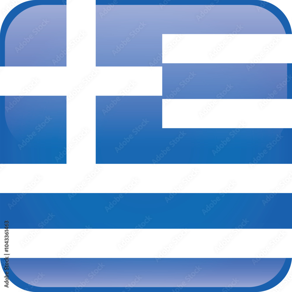 Fototapeta premium Cube shaped national flag of the European country of GREECE