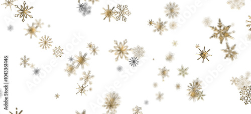 Winter Snow Symphony: Captivating 3D Illustration of Descending Snowflakes for Christmas