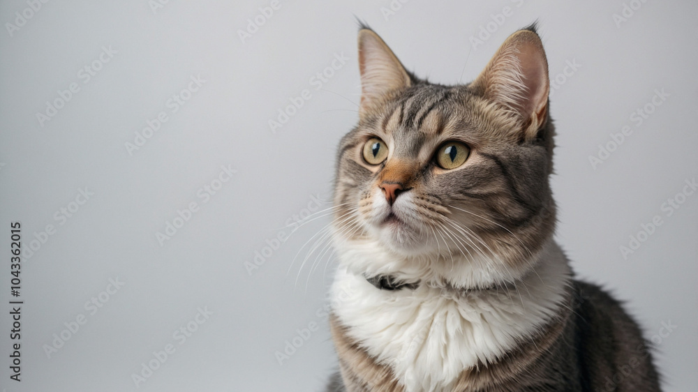 cute grey cat with white background cute grey cat with white background