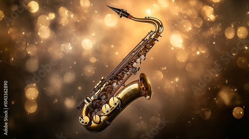 Wallpaper Mural A vintage saxophone gleaming under soft stage lights. Torontodigital.ca