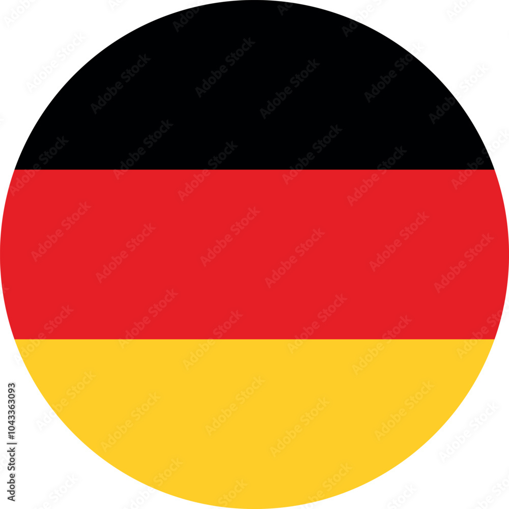 Naklejka premium Circle shaped national flag of the European country of GERMANY