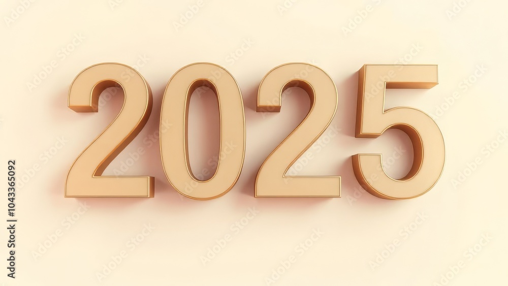 Golden 2025 numbers on a soft beige background, symbolizing a bright future and new beginnings. Perfect for New Year and future-themed designs Golden 2025 numbers on a soft beige background, symbolizing a bright future and new beginnings. Perfect for New Year and future-themed designs