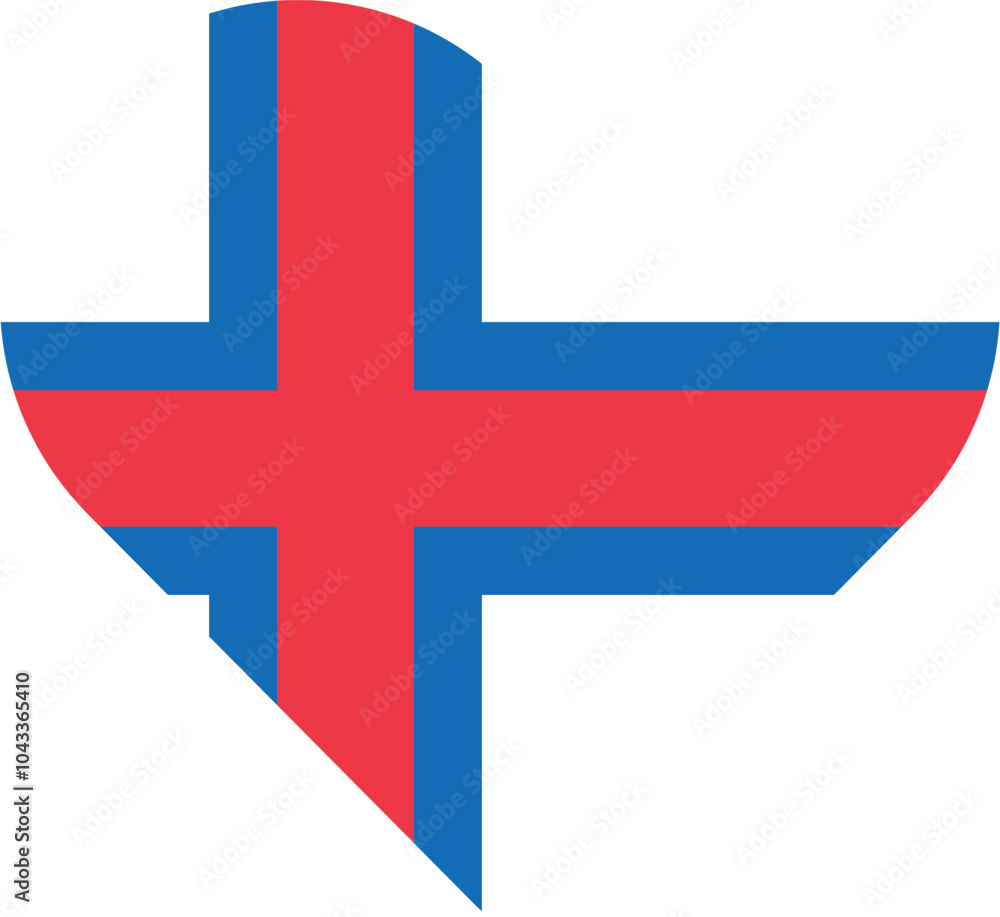 Obraz premium Heart shaped national flag of the European country of FAROE ISLANDS