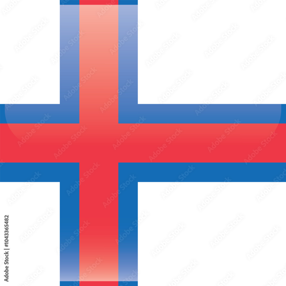 Obraz premium Cube shaped national flag of the European country of FAROE ISLANDS