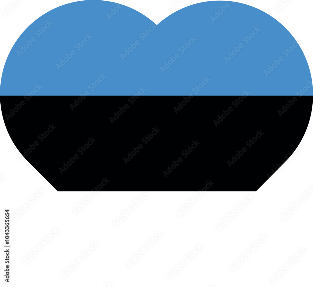 Heart shaped national flag of the European country of ESTONIA Heart shaped national flag of the European country of ESTONIA