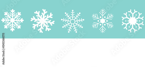 Snowflakes with Variations Symmetrical Assets for Winter Holidays Clip Art