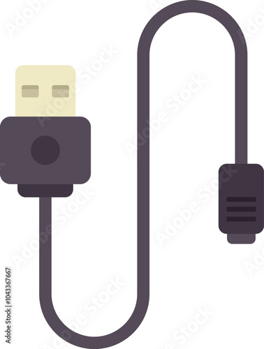 Usb cable connecting to a device, enabling data transfer and charging capabilities