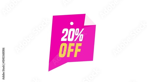 Sale animation 20% off text animation, 20% discount animation, 20% off video, sale animation