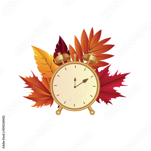 Fall Back. Set the clock to daylight saving time ends. Vector illustration with message