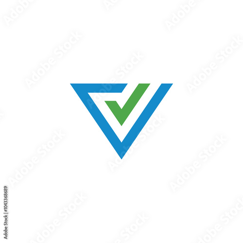 Free Download Triangle Verify Logo design vector template - GFXLoad