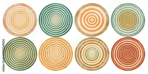 Vintage Playful Curvy Circle Set (6 in a Row) photo