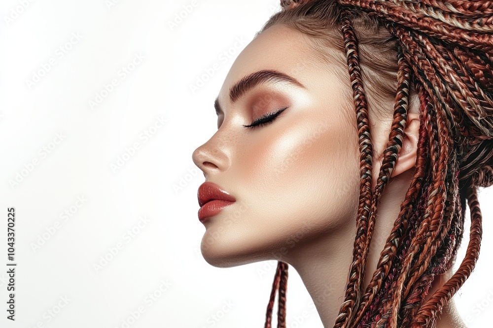 A woman with long dreadlocks and a red nose A woman with long dreadlocks and a red nose