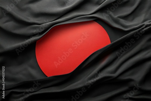 A red warning sign partially concealed by a black sheet, illustrating the partial truths and manipulated messages often associated with censorship.