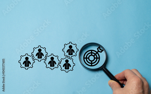 Concept of teamwork or collaboration for business and organizational success, team effort.