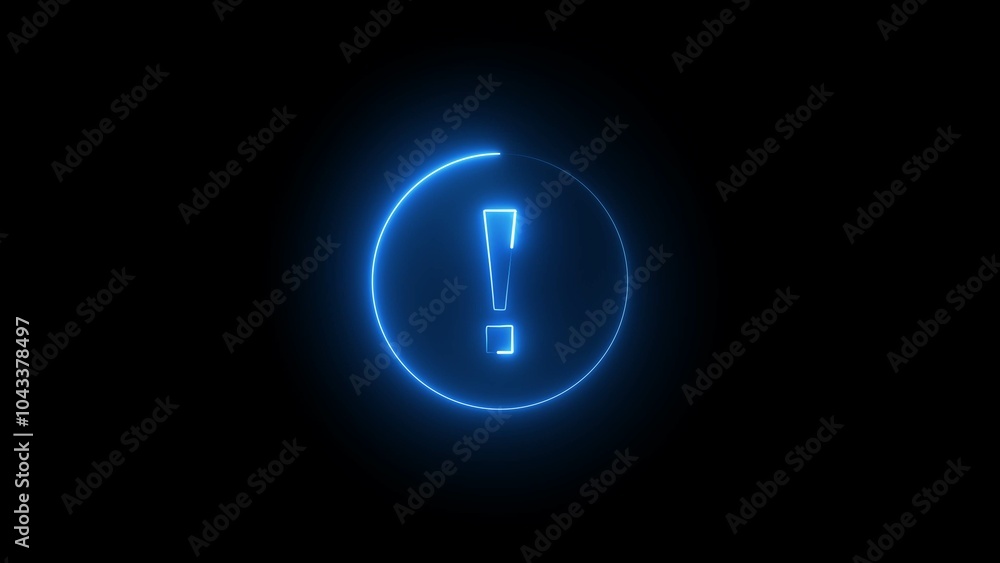 Futuristic glowing exclamation mark with plexus lines and glitter particles. Dark background. Futuristic glowing exclamation mark with plexus lines and glitter particles. Dark background.