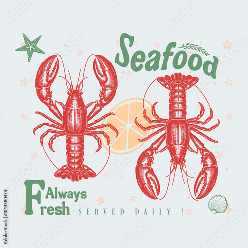 Crawfish tee design, Unisex Women's Men's Shirt, Crayfish Shirt, Fishing Shirt, Funny Fish tee, Vintage retro print, seafood Crawfish sketch, drawing artwork grunge apparel seafood tee design