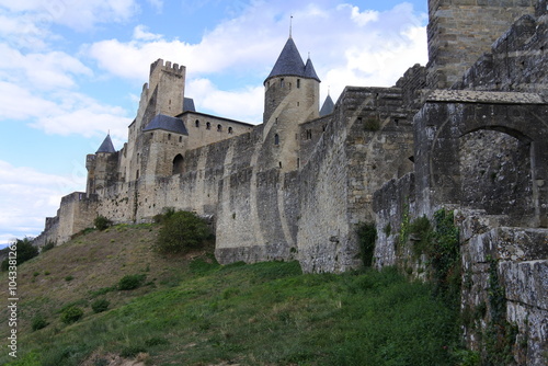 Muster auf den Mauern der Cité von Carcassonne photo