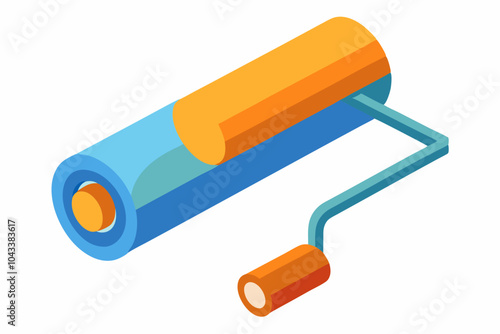 The construction roller for painting illustration