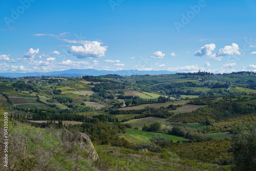 Tuscan landscape around the town of Montespertoli.