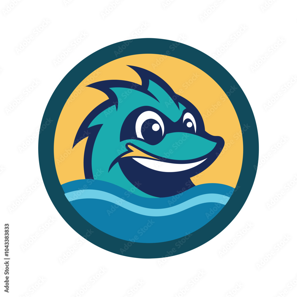 River mascot logo vector illustration. River mascot logo vector illustration.