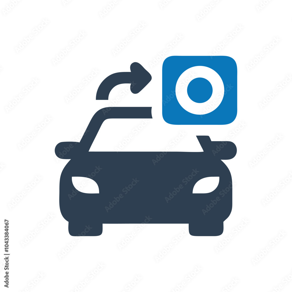 Obraz premium Car Backup Camera Icon on white background