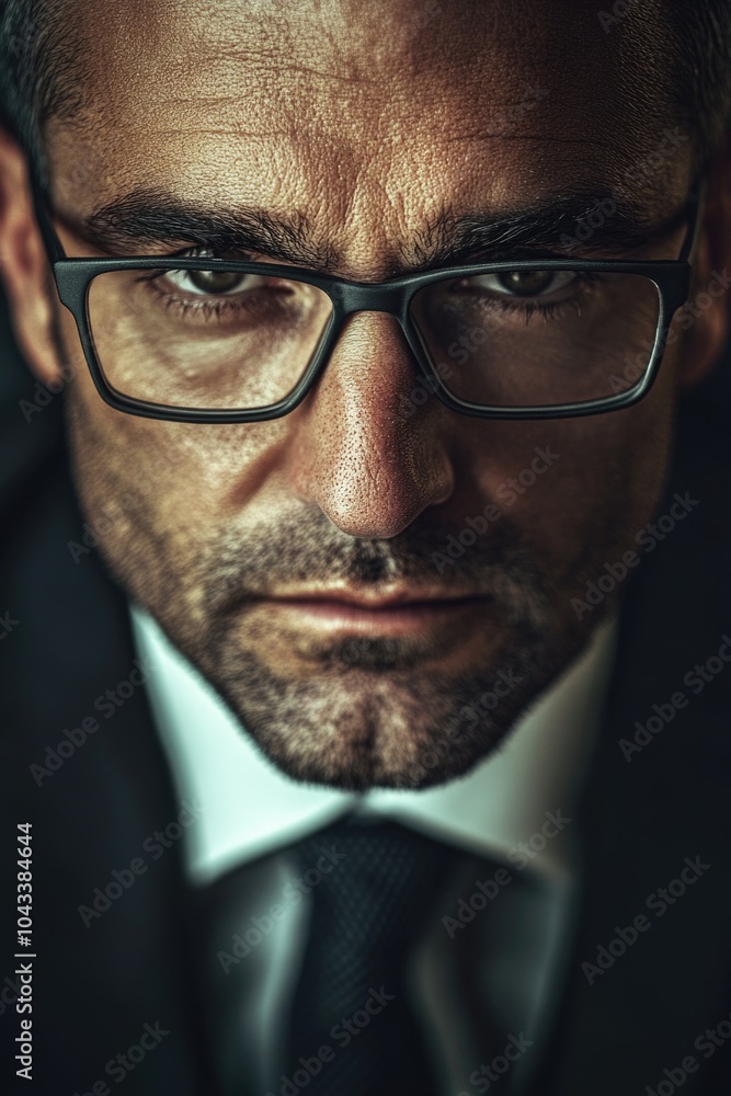 A professional man wearing glasses and a suit with tie, suitable for office or corporate use A professional man wearing glasses and a suit with tie, suitable for office or corporate use