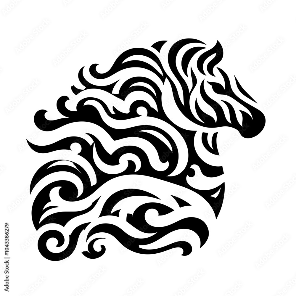 Abstract Zebra Head,Tribal Horse Art Abstract Zebra Head,Tribal Horse Art
