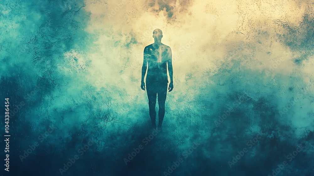 The enigmatic presence a silhouette emerges from the mist capturing the essence of mystery and solitude in an ethereal setting The enigmatic presence a silhouette emerges from the mist capturing the essence of mystery and solitude in an ethereal setting