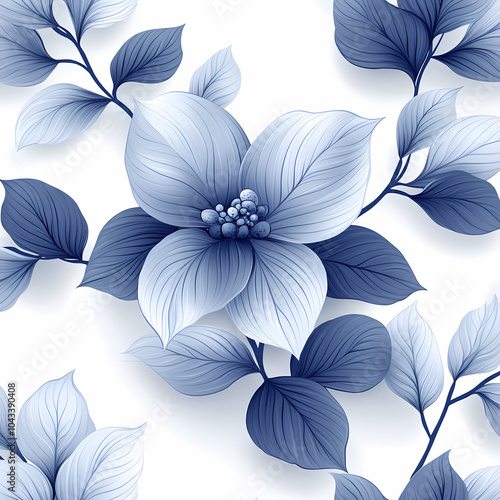 Luxury seamless pattern with striped leaves. Elegant floral background in minimalistic linear style.