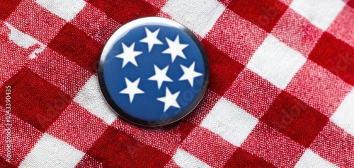 Wallpaper Mural A close-up of a campaign button pinned to a jacket, showing personal support for a presidential candidate Torontodigital.ca