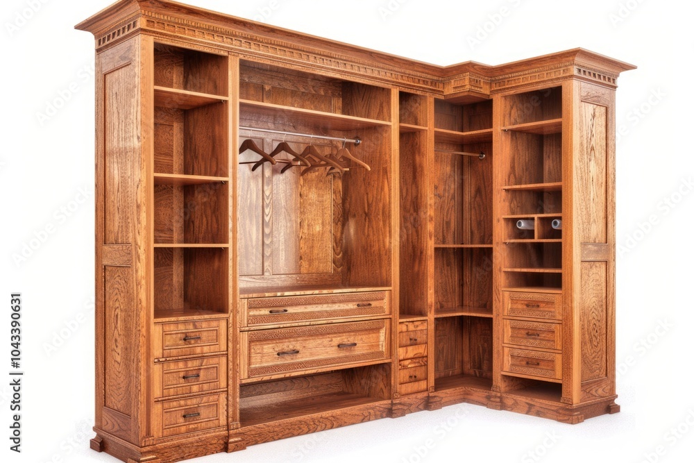 Coat rack and drawers on wooden cabinet Coat rack and drawers on wooden cabinet