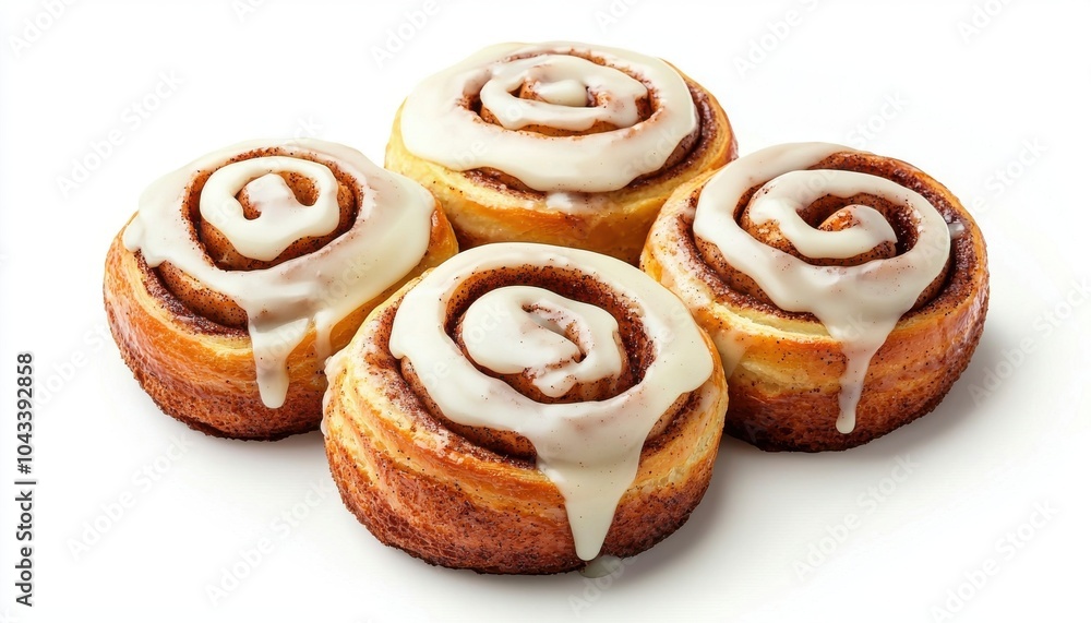 Fototapeta premium Deliciously soft and sweet cinnamon rolls with creamy icing – perfectly baked for any occasion and irresistibly tasty