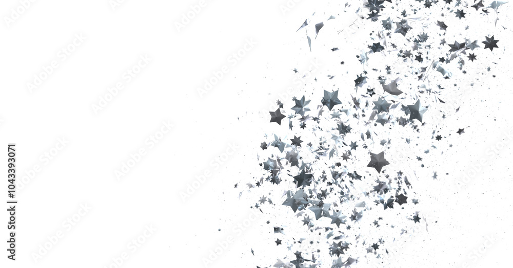 Plummeting Christmas Sparkles: Captivating 3D Illustration of Descending Holiday Star Glitters Plummeting Christmas Sparkles: Captivating 3D Illustration of Descending Holiday Star Glitters