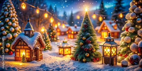 Wallpaper Mural Enchanting Night Photography of a Christmas Wonderland with Colorful Lights and Festive Decorations Torontodigital.ca