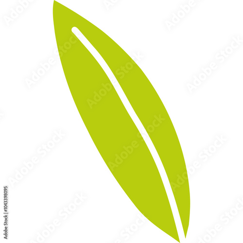 Green Leaf Illustration – Simple Tropical Plant Vector Design