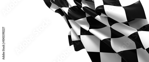 Waving racing finish flag in
