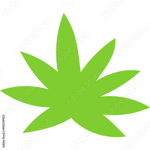 Green Leaf Illustration – Simple Tropical Plant Vector Design