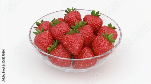 A bowl filled with fresh, ripe strawberries.